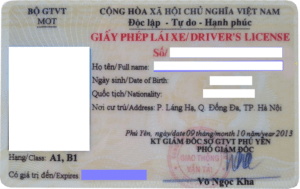 vietnamese drivers license motorbike
