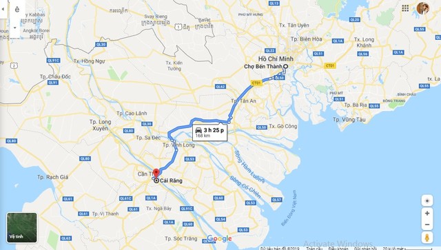 Roadmap from HCM City to Cai Rang market