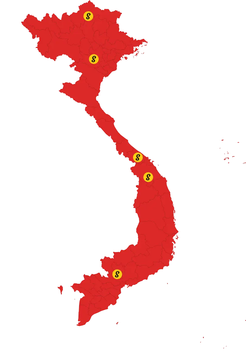 Vietnam maps with shop locations