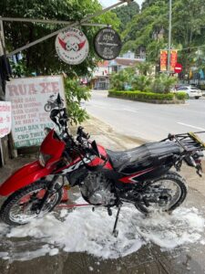Phong Nha, Quang Binh 5 Getting a Service on the Bike