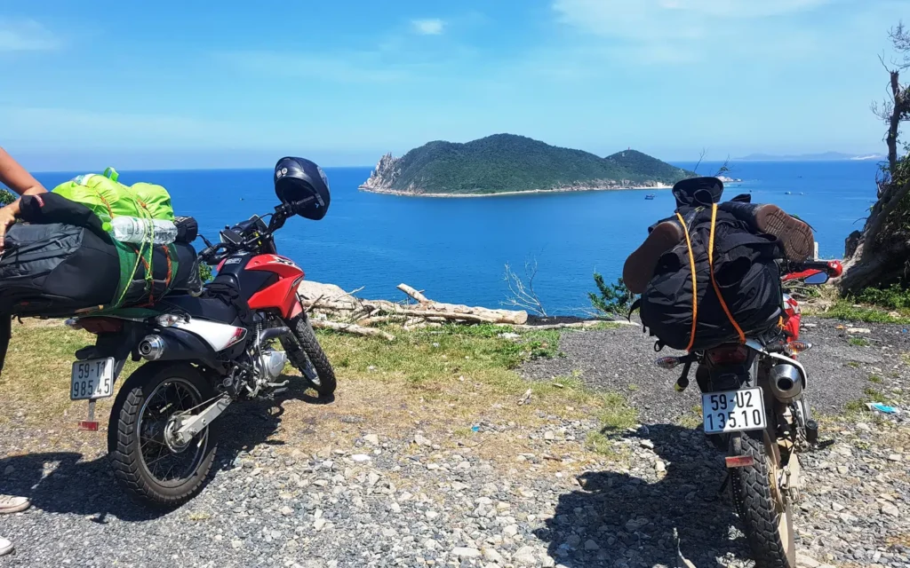 honda xr on the coast line near nha trang vietnam