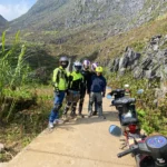 ha giang customers on tour wearing protection including motorbike jackets, european helmets and protectors.